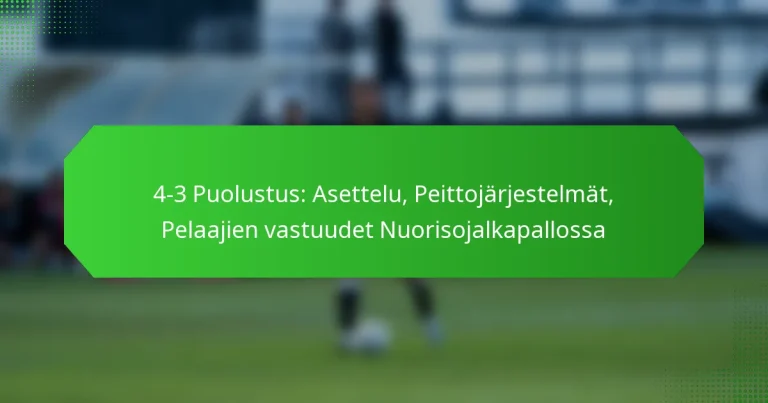 4-3 Puolustus: Asettelu, Peittojärjestelmät, Pelaajien vastuudet Nuorisojalkapallossa