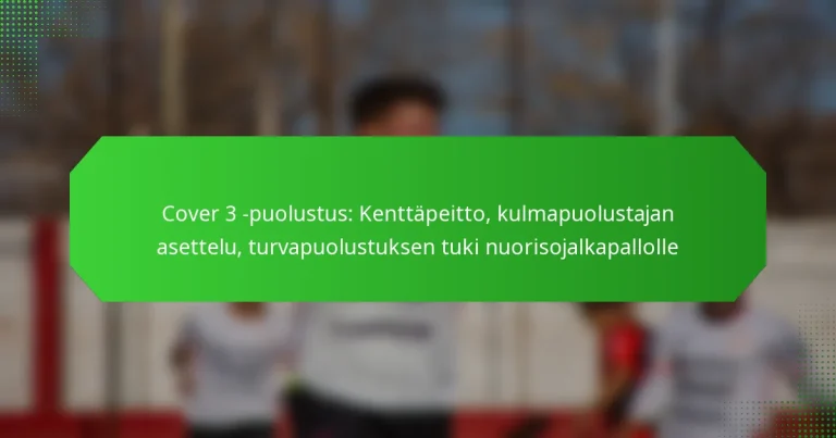 Cover 3 -puolustus: Kenttäpeitto, kulmapuolustajan asettelu, turvapuolustuksen tuki nuorisojalkapallolle