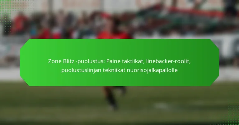 Zone Blitz -puolustus: Paine taktiikat, linebacker-roolit, puolustuslinjan tekniikat nuorisojalkapallolle