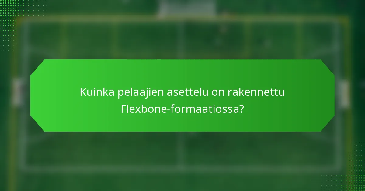 Kuinka pelaajien asettelu on rakennettu Flexbone-formaatiossa?
