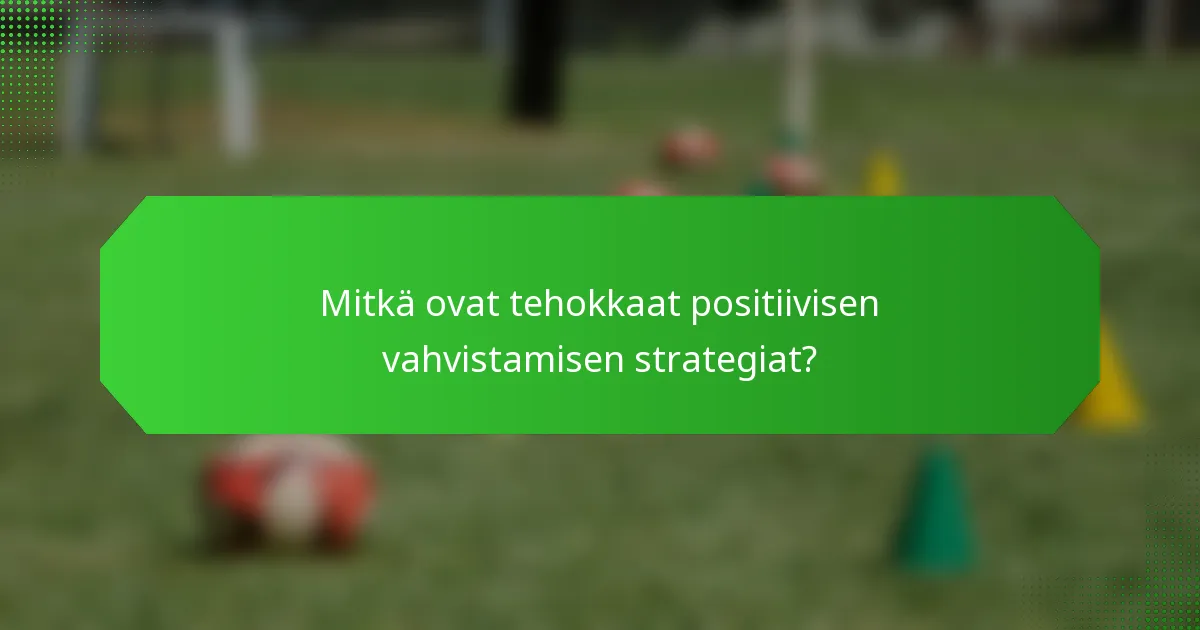 Mitkä ovat tehokkaat positiivisen vahvistamisen strategiat?