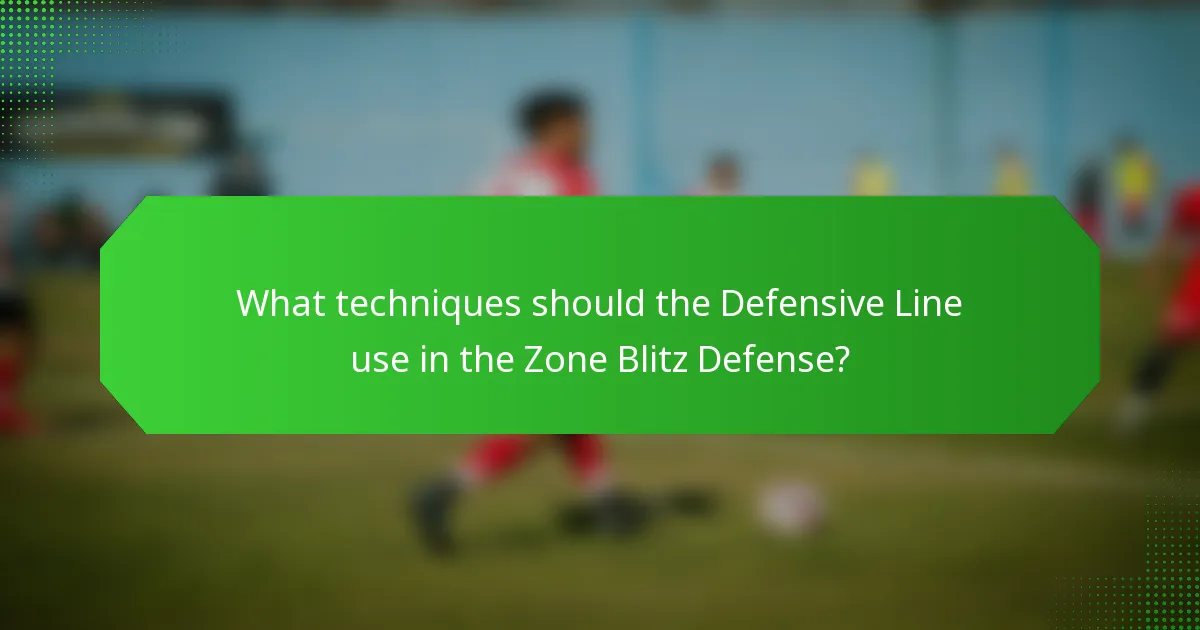 What techniques should the Defensive Line use in the Zone Blitz Defense?